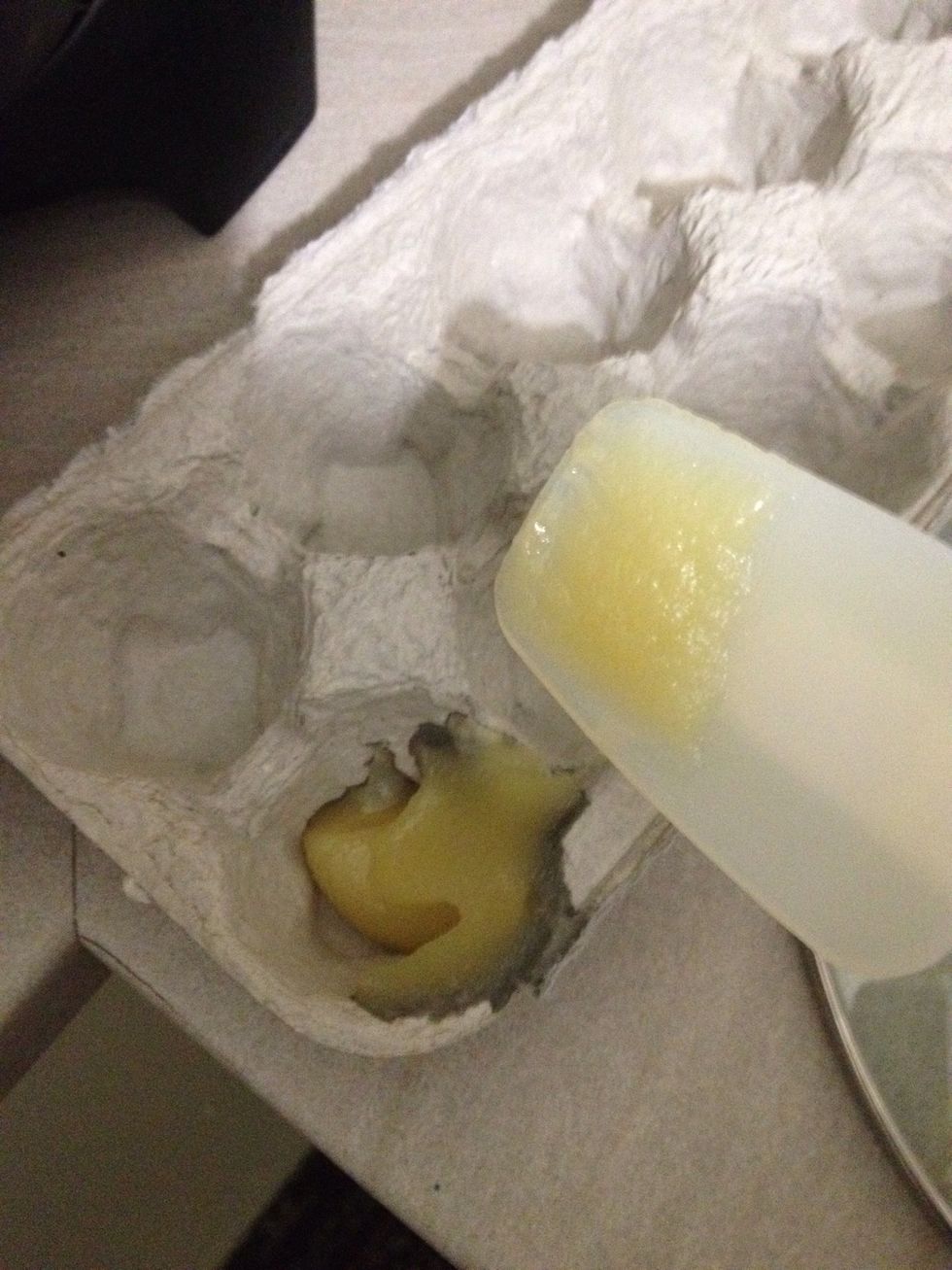 Fill each egg cup halfway