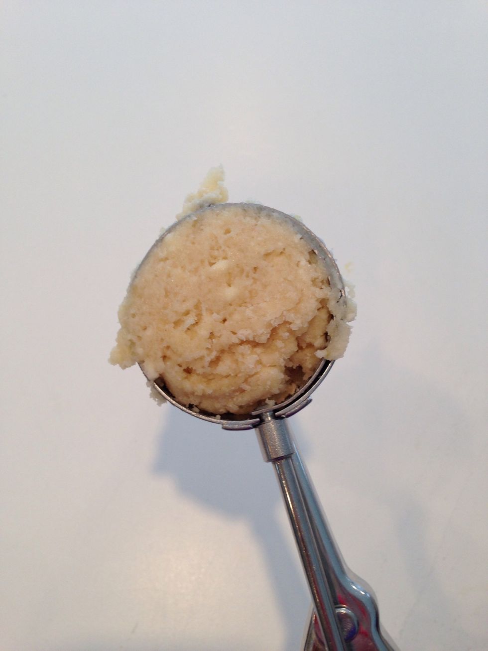 Fill each muffin cup 2/3 full. You can use a scoop, comme ca, and get them all perfectly sized. Or, you can use anything you want and come close and they will still be fabulous.