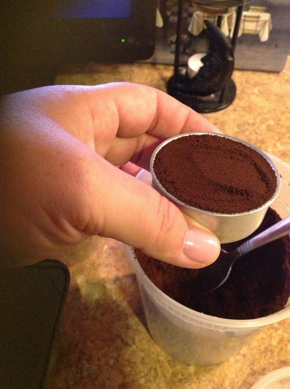 Fill filter basket evenly with espresso coffee