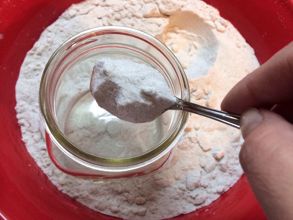 Fill glass jar 1/3 way.