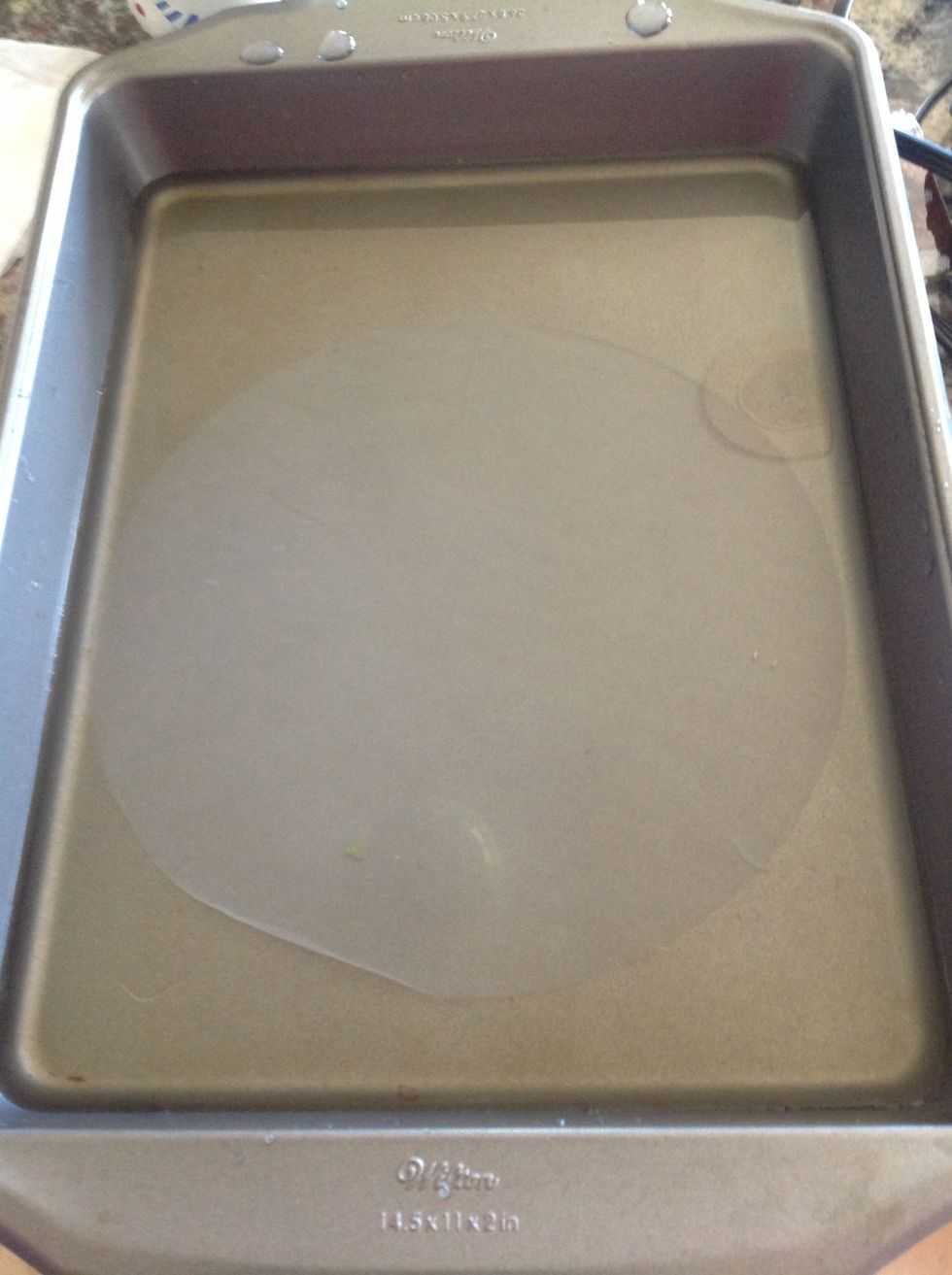 Fill half of tray with warm water and let rice paper soak until it is soft, but leaving it in too long will cause it to be soggy.