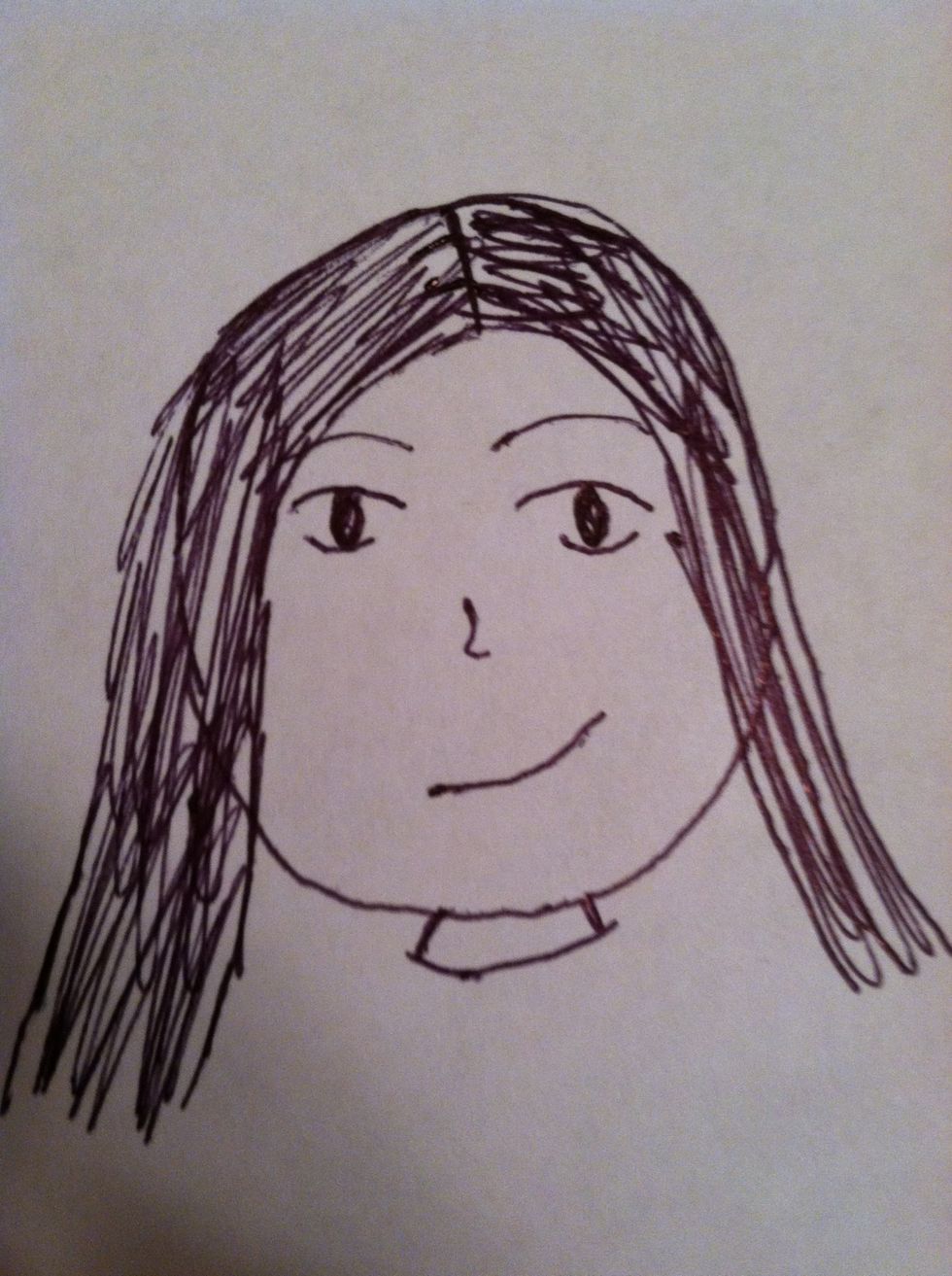 Fill in hair and add a neck.