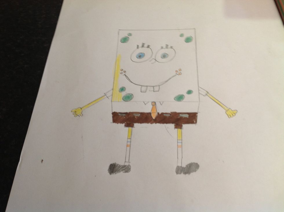 Fill in the circles (green) and start to colour the body in.