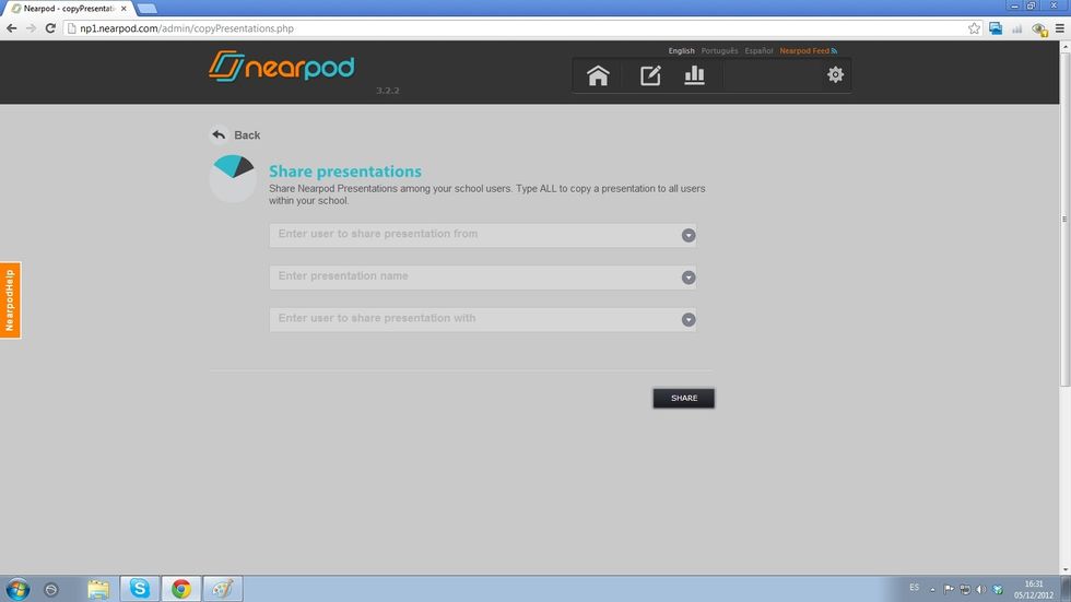 Fill in the fields with the name of the owner of the NPP, the name of the NPP and the name of the teacher who is going to receive it. School Admins can only share NPPs with members of the school.