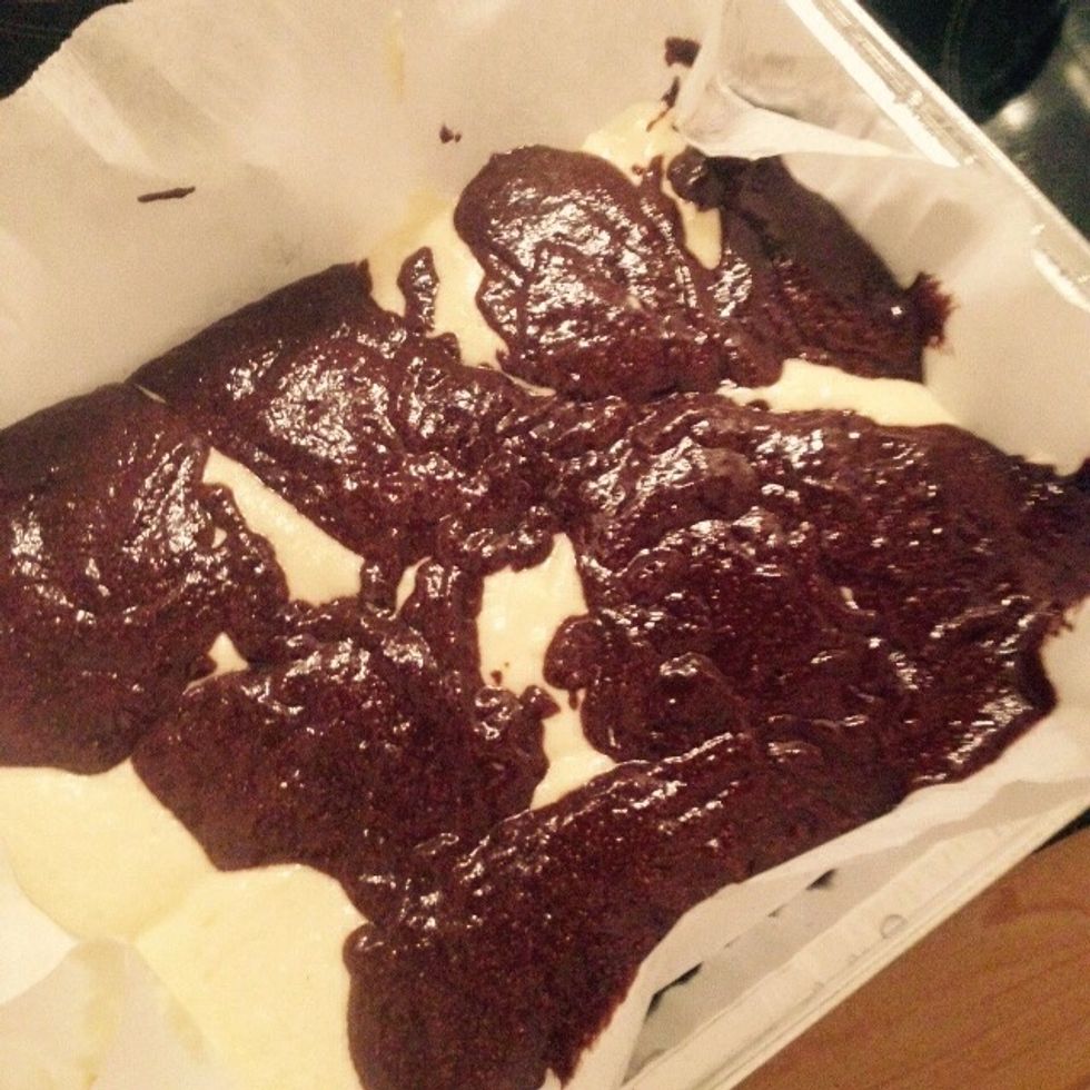 Fill in the gaps with the chocolate mix