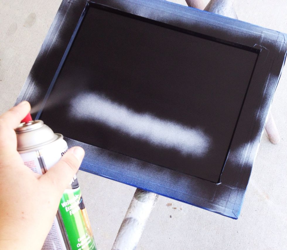 Fill in the middle. Tip: leave frame flat while drying to keep the paint from running.