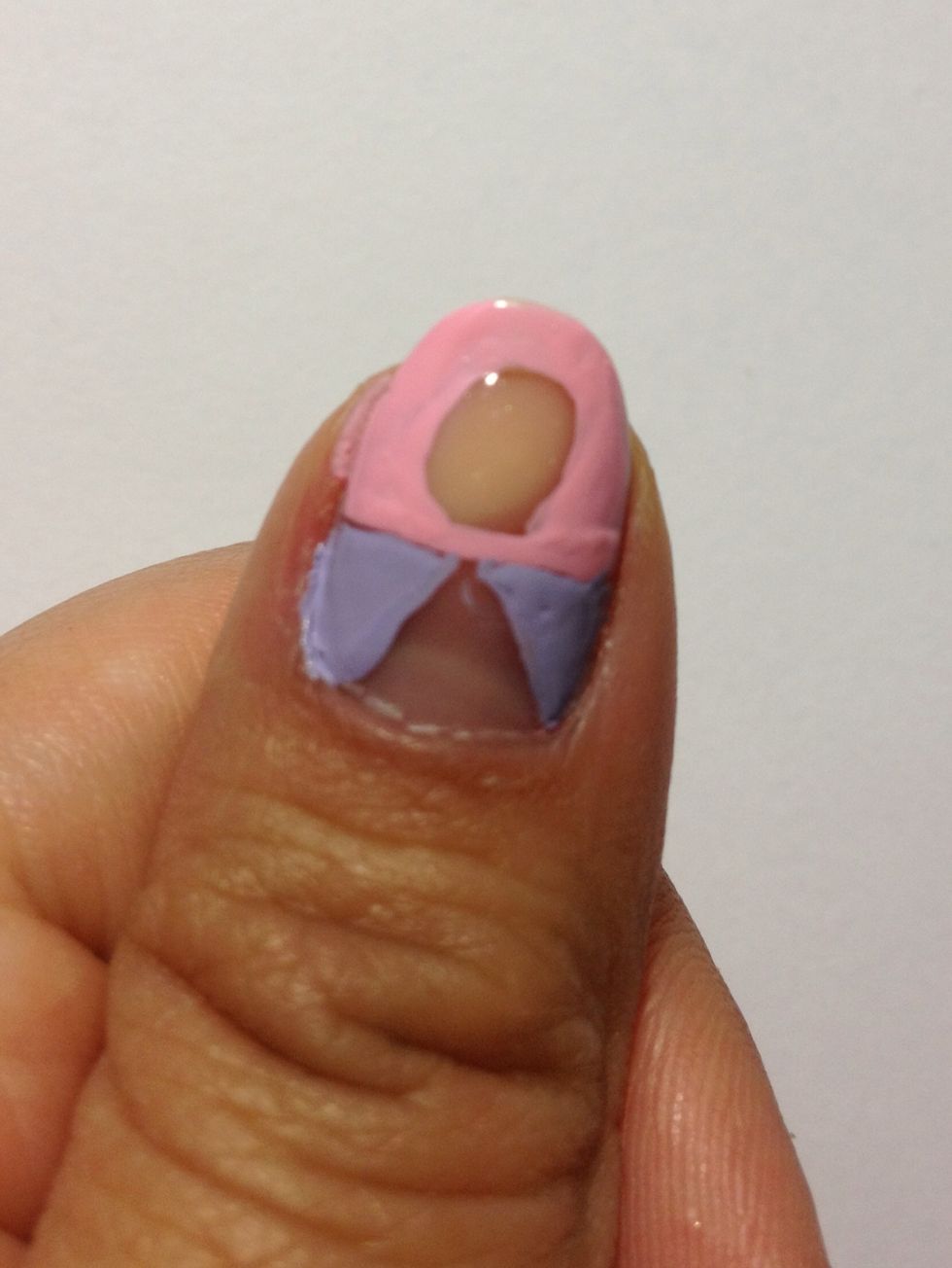 Fill in the outer triangles.