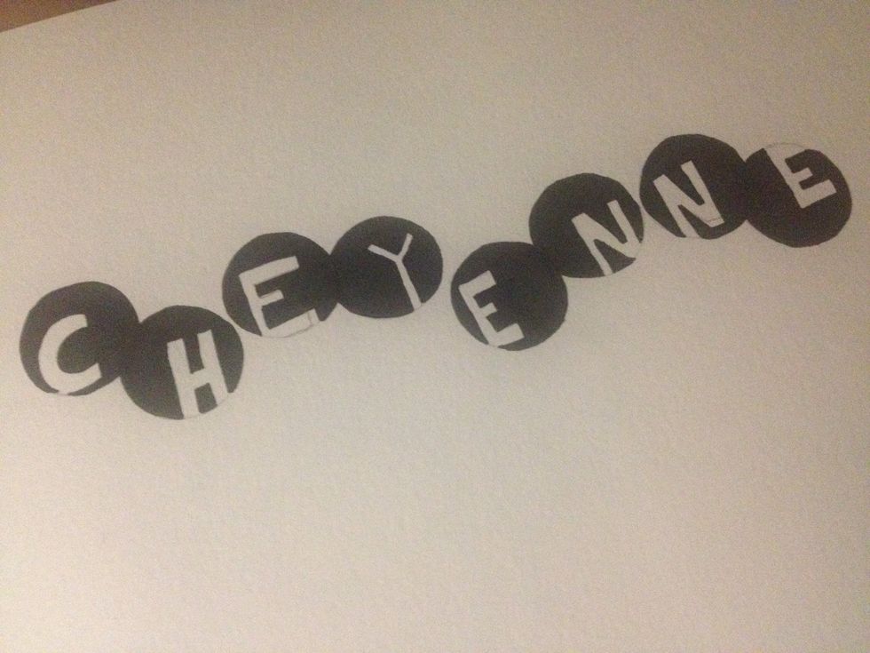 Fill in the outside of the letters with a thicker felt tip pen, I used a fine prisma marker in black