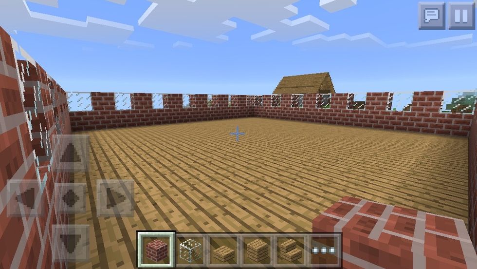 Fill in the spaces with bricks ( if you didn't do it out of bricks do it whatever your walls are made from)