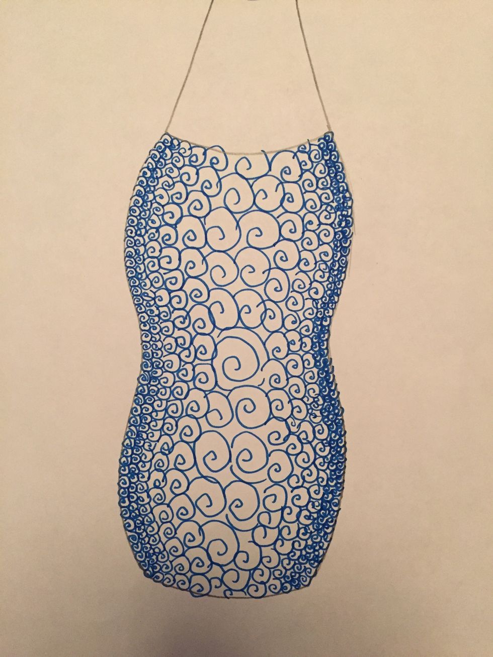 Fill in the very center of your bottle with very big shapes or symbols.