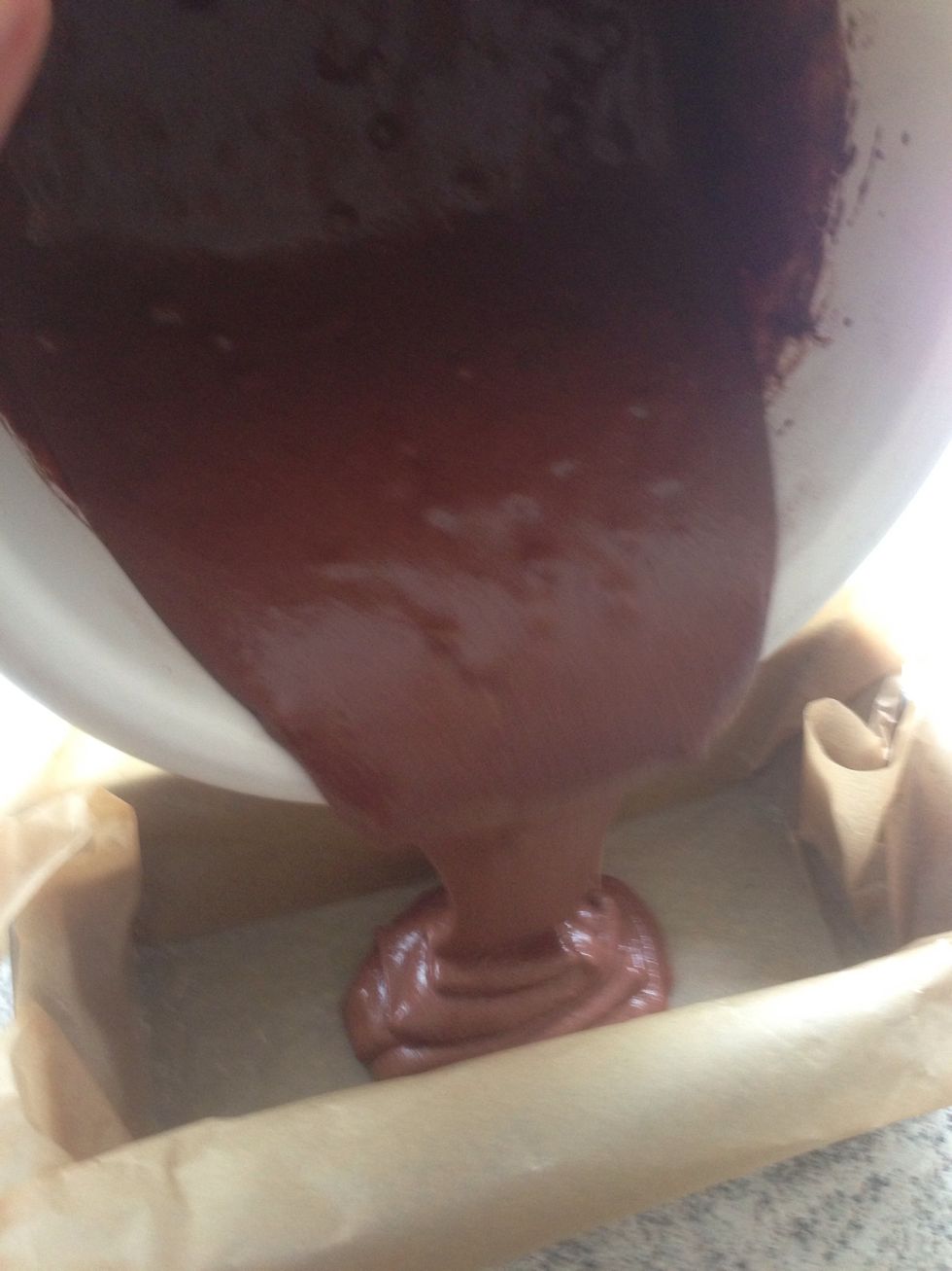 Fill in your batter! Then put it into the preheated oven for about 45-50 Minutes. Sting a Long wooden skewer into the cake. If there is no batter sticking on it, the cake is ready.