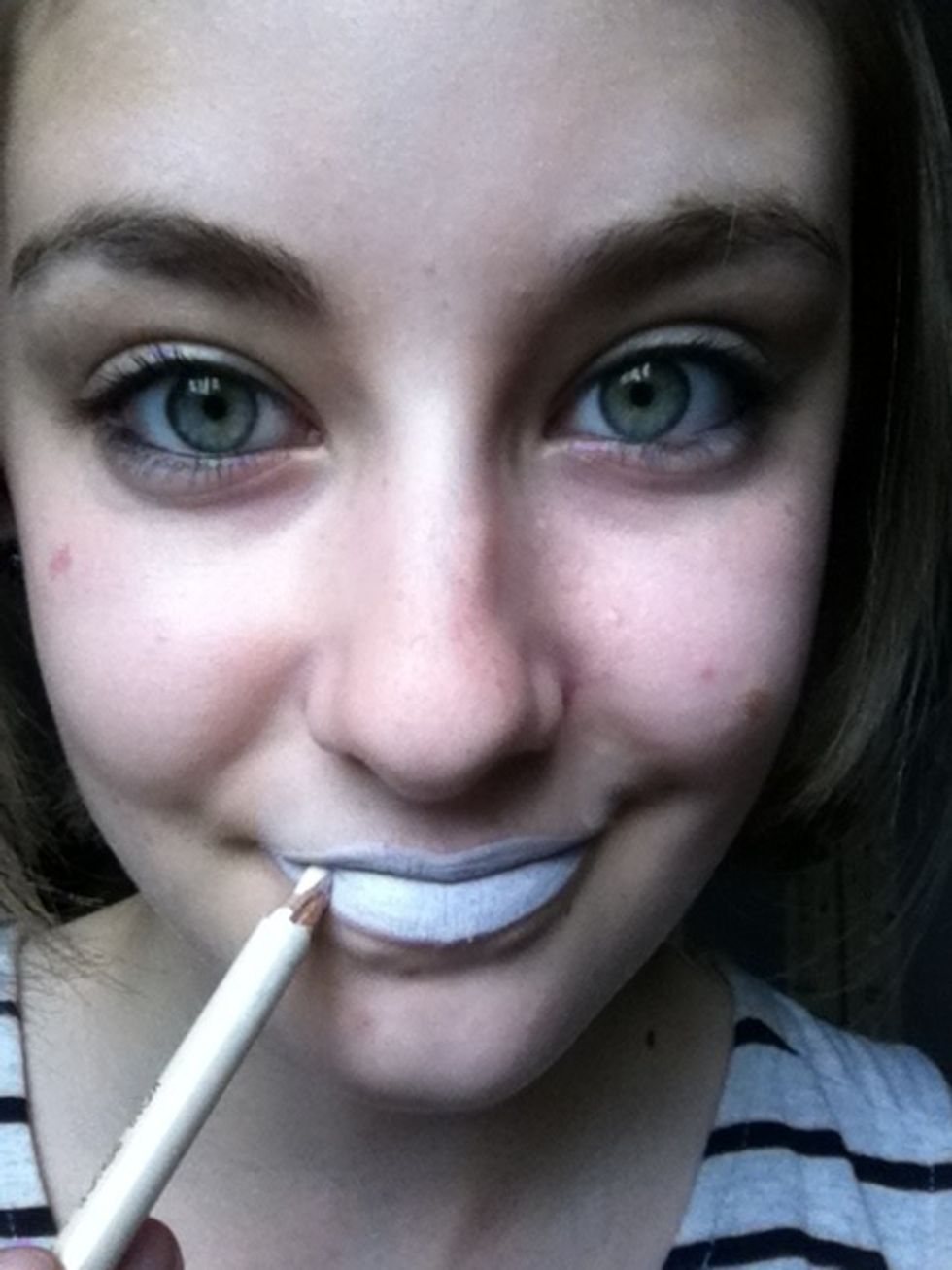 Fill in your lips with a white eye/lip pencil, this will help the colours be brighter and give them something to stick to.
