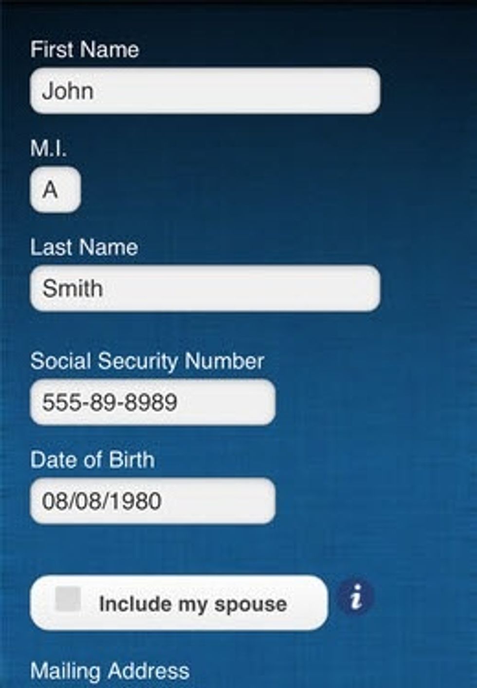 Fill in your personal information.