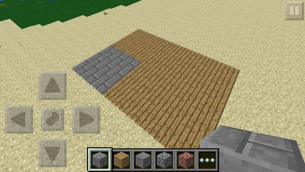 Fill it in with wooden planks and stone brick