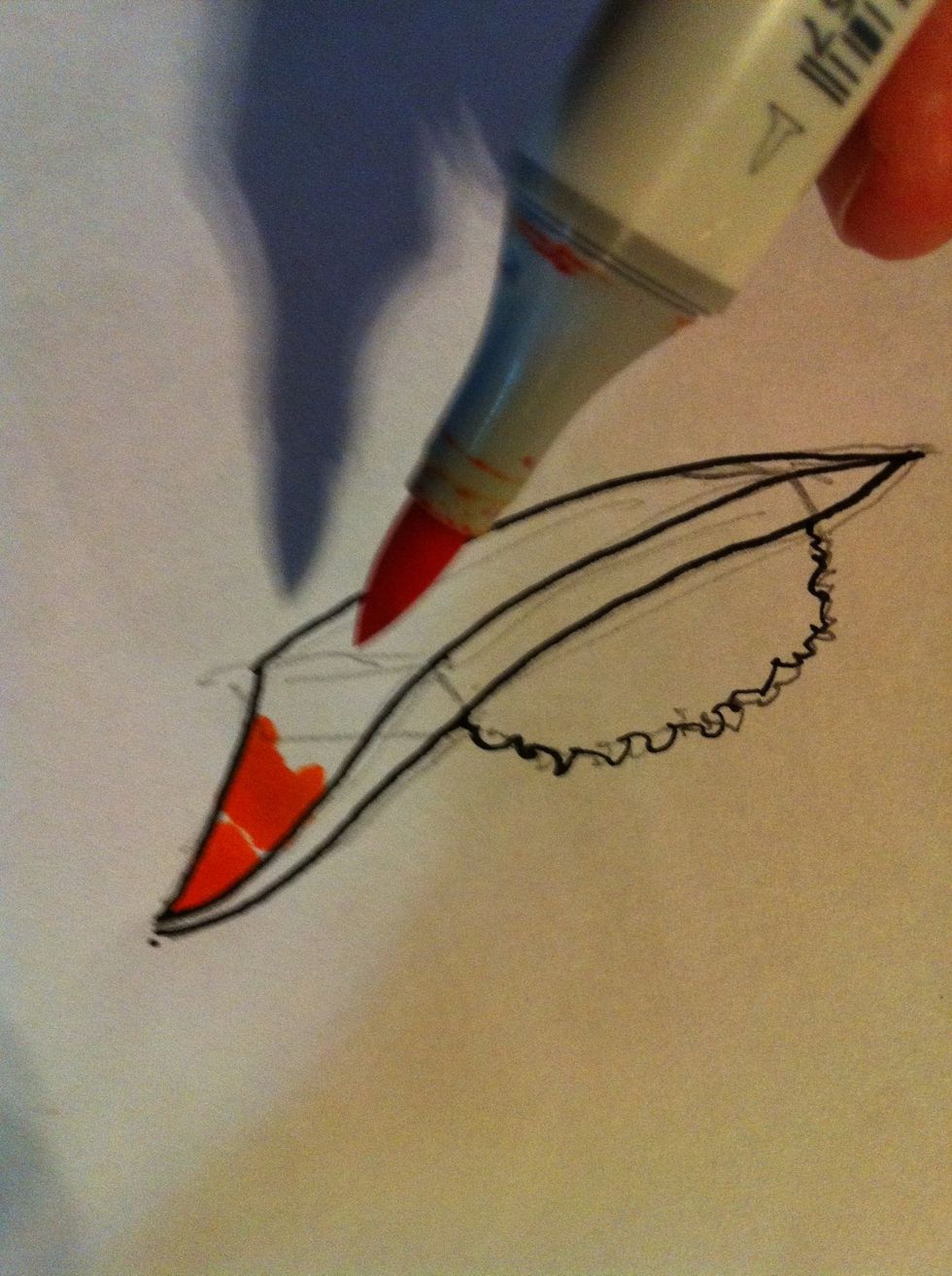 Fill it *make sure to leave a white space to make it like a salmon fat