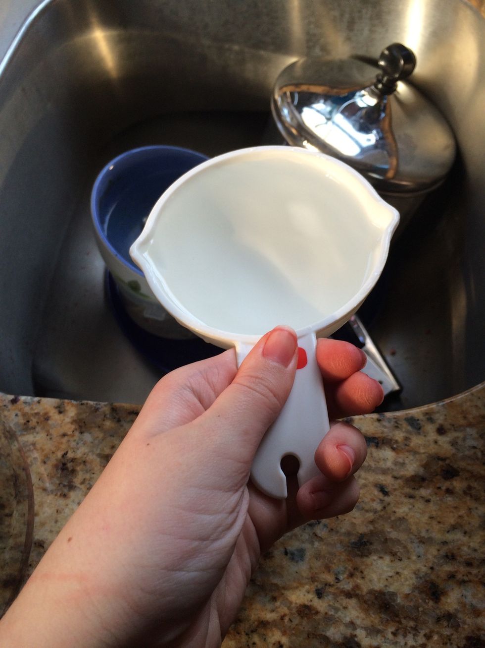 Fill it up with one cup of water