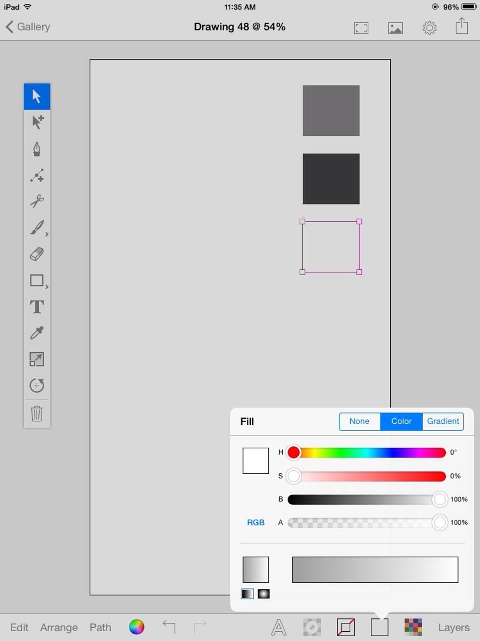Fill it with 100% brightness