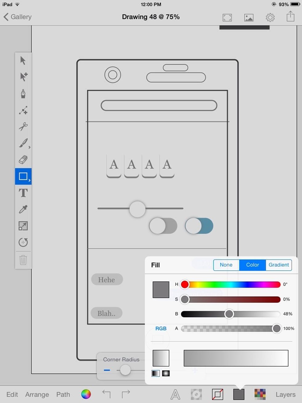 Fill it with 50% grey.