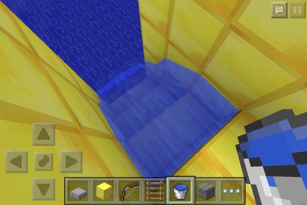 Fill it with water on one side.