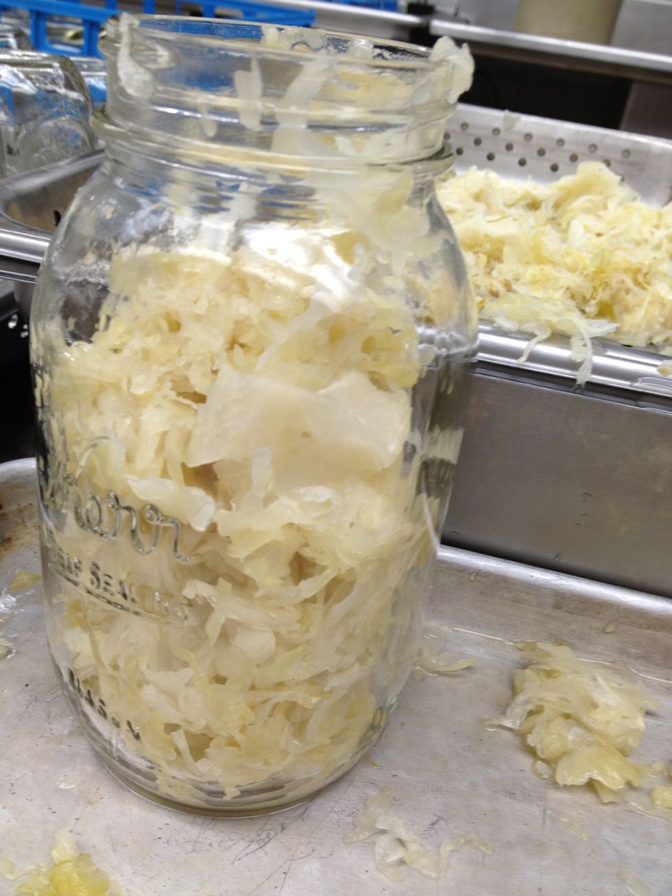 Fill jars and pack down.