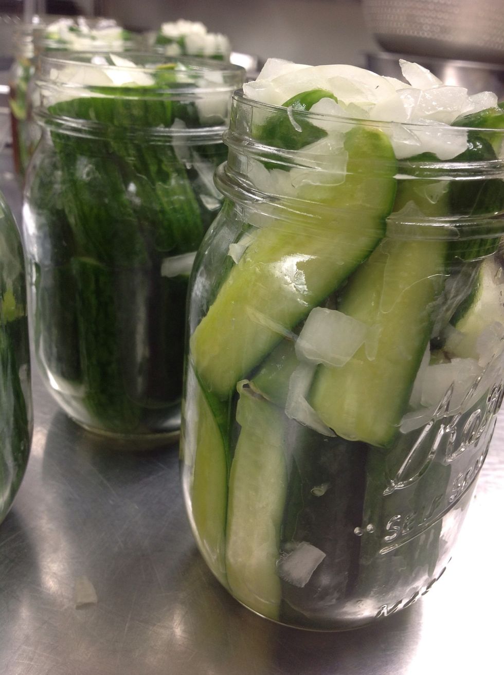 Fill jars to the neck line