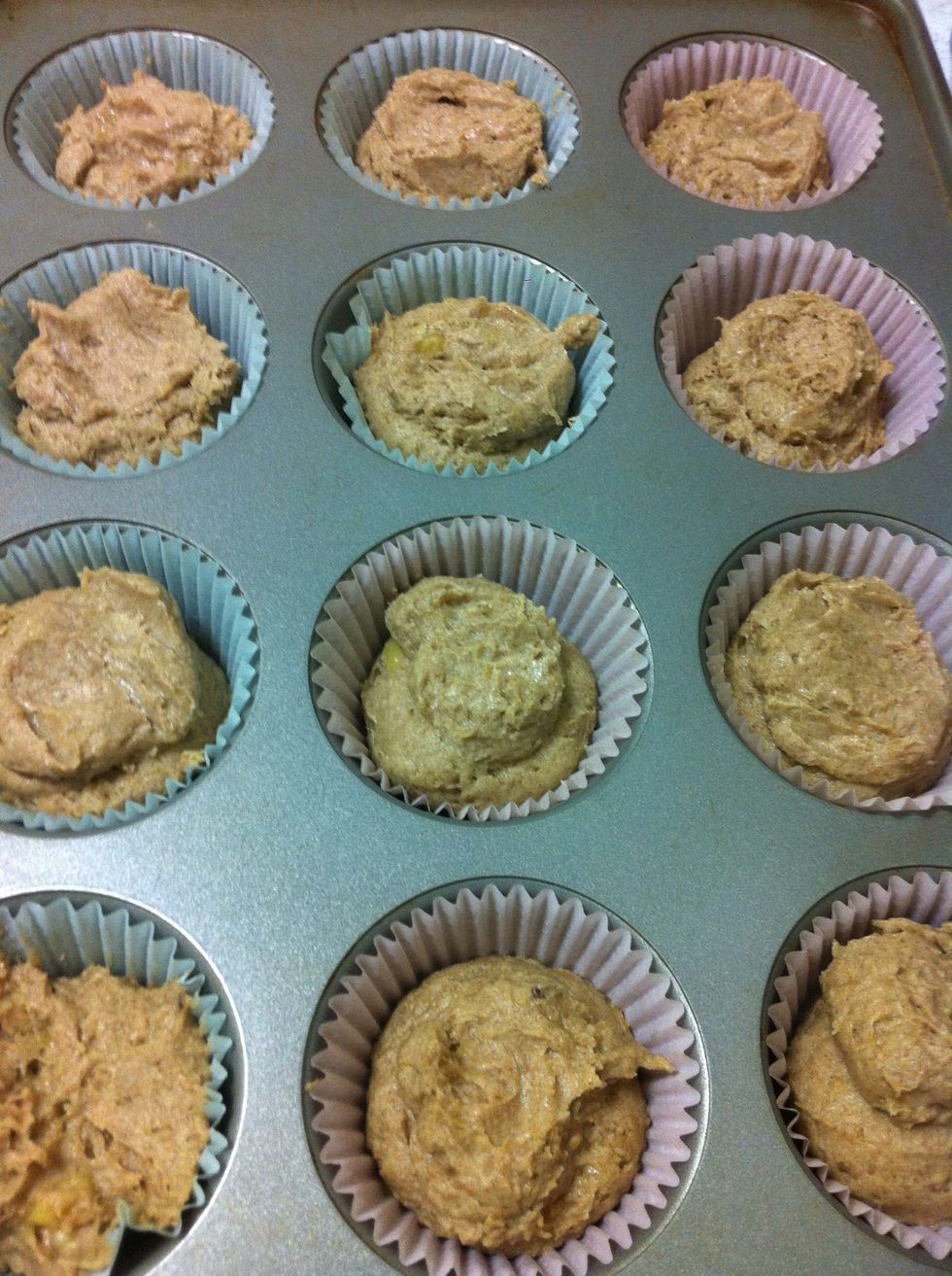 Fill muffin tin