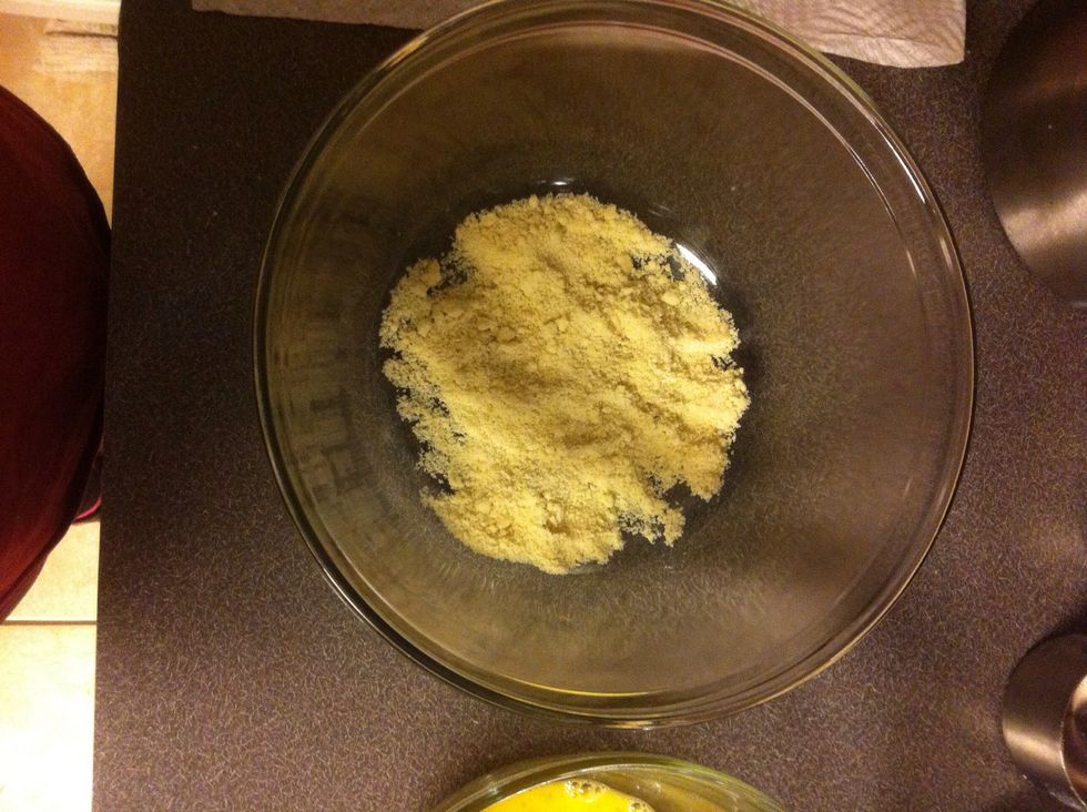 Fill one bowl with 1 cup of almond flour
