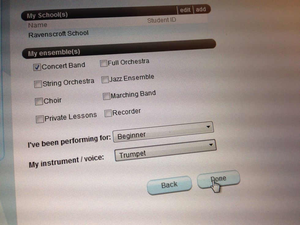 Fill out the rest if the form, and then hit "Done".
