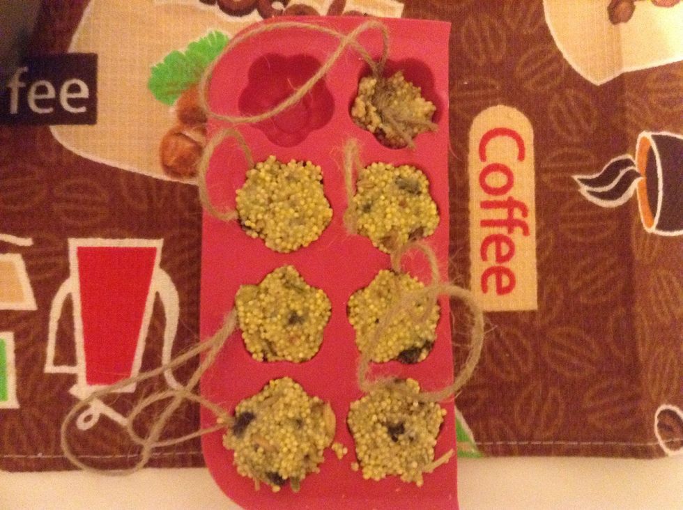 Fill the cavities (don't forget the twine) with our grain mix