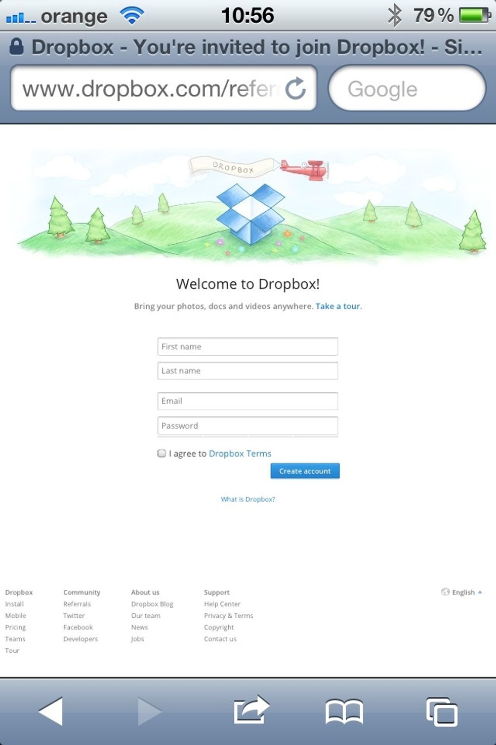 Fill the form and click "Creat Account"