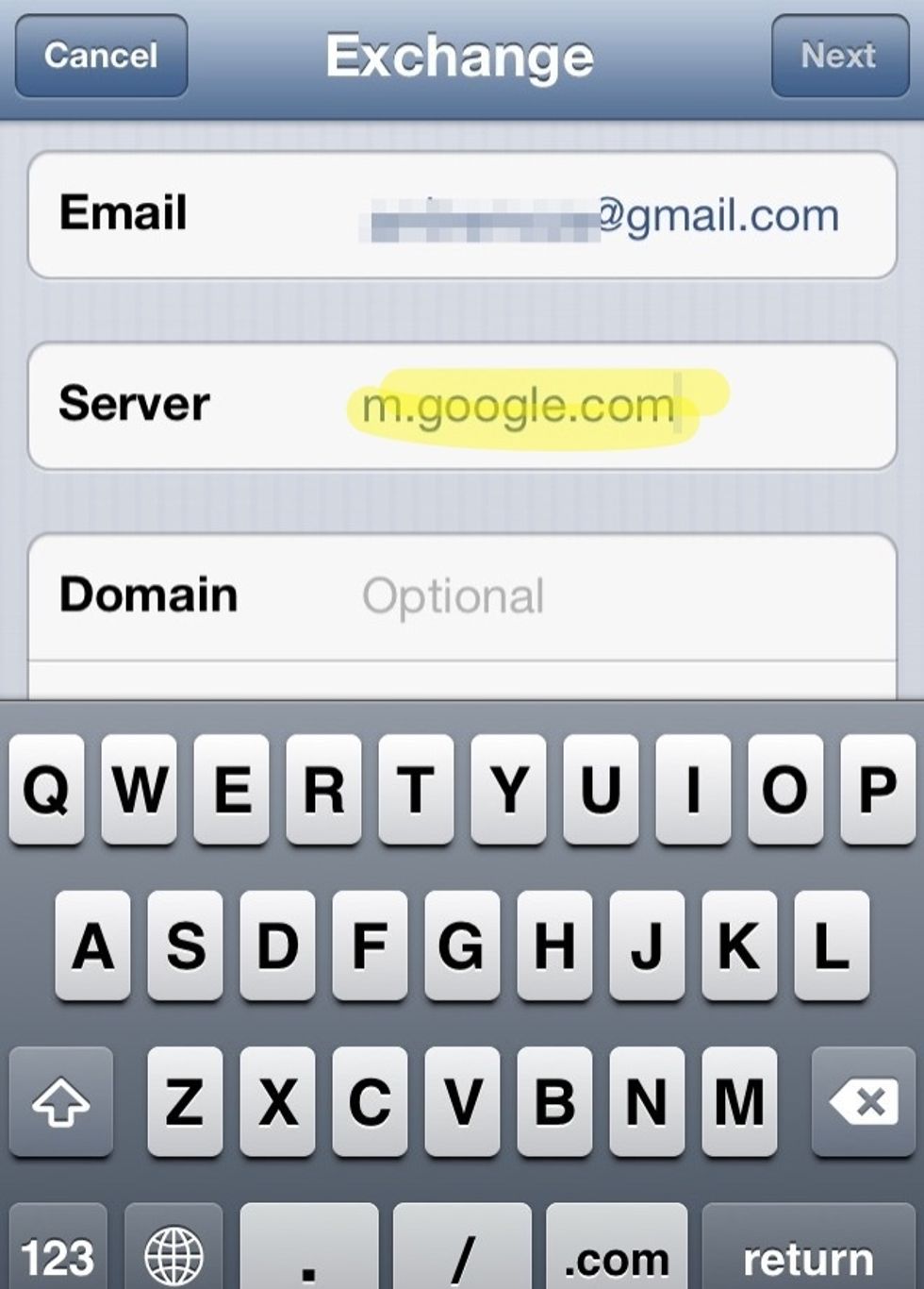 Fill the form as described in the screen shot. Leave the domain field empty.