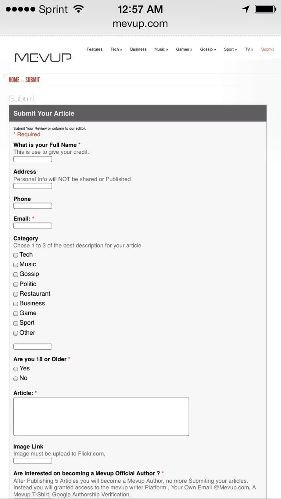 Fill the form submit your article