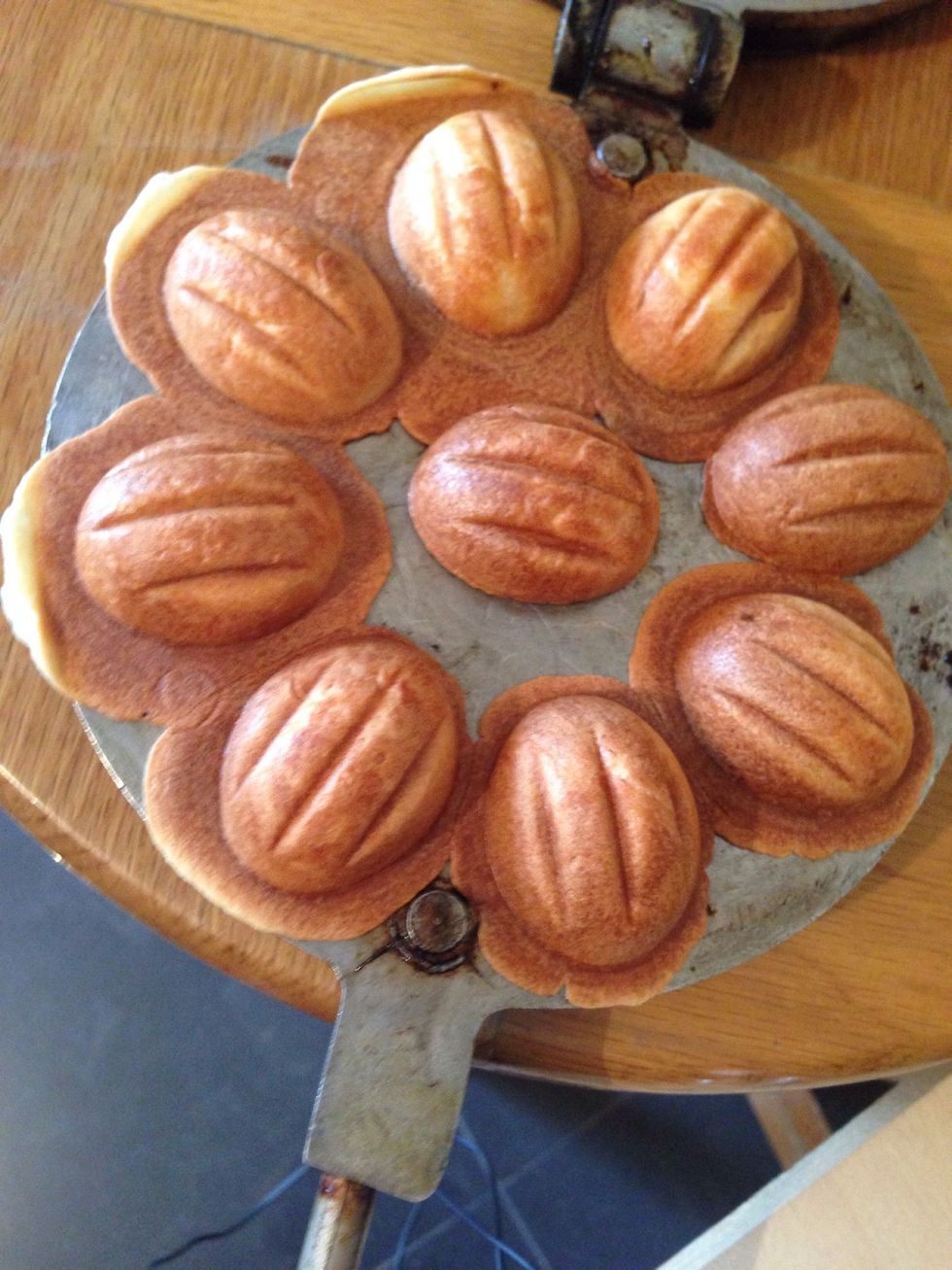 Fill the halves with cream, chocolate , or anything you like. Pit on the sides too so they will stick together