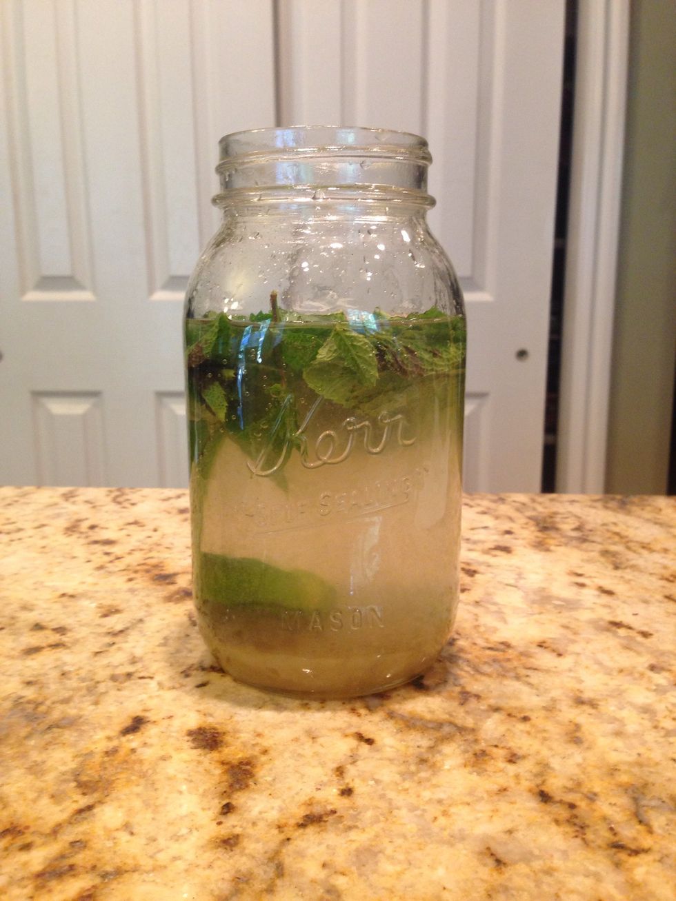 Fill the jar with water until it is 3/4 the way full