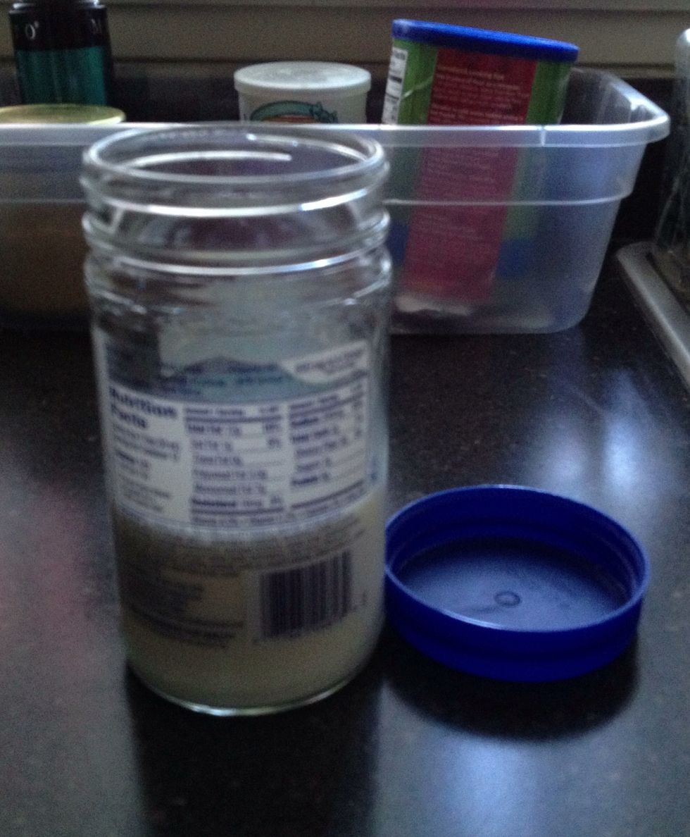 Fill the jar with your desirable amount of milk ...but it would be best to leave the jar half full