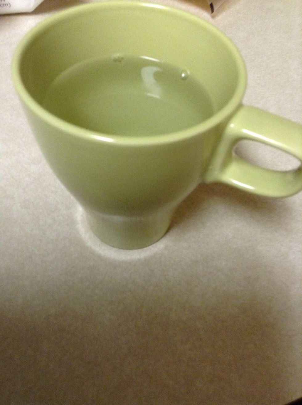 fill the mug with the hot water....