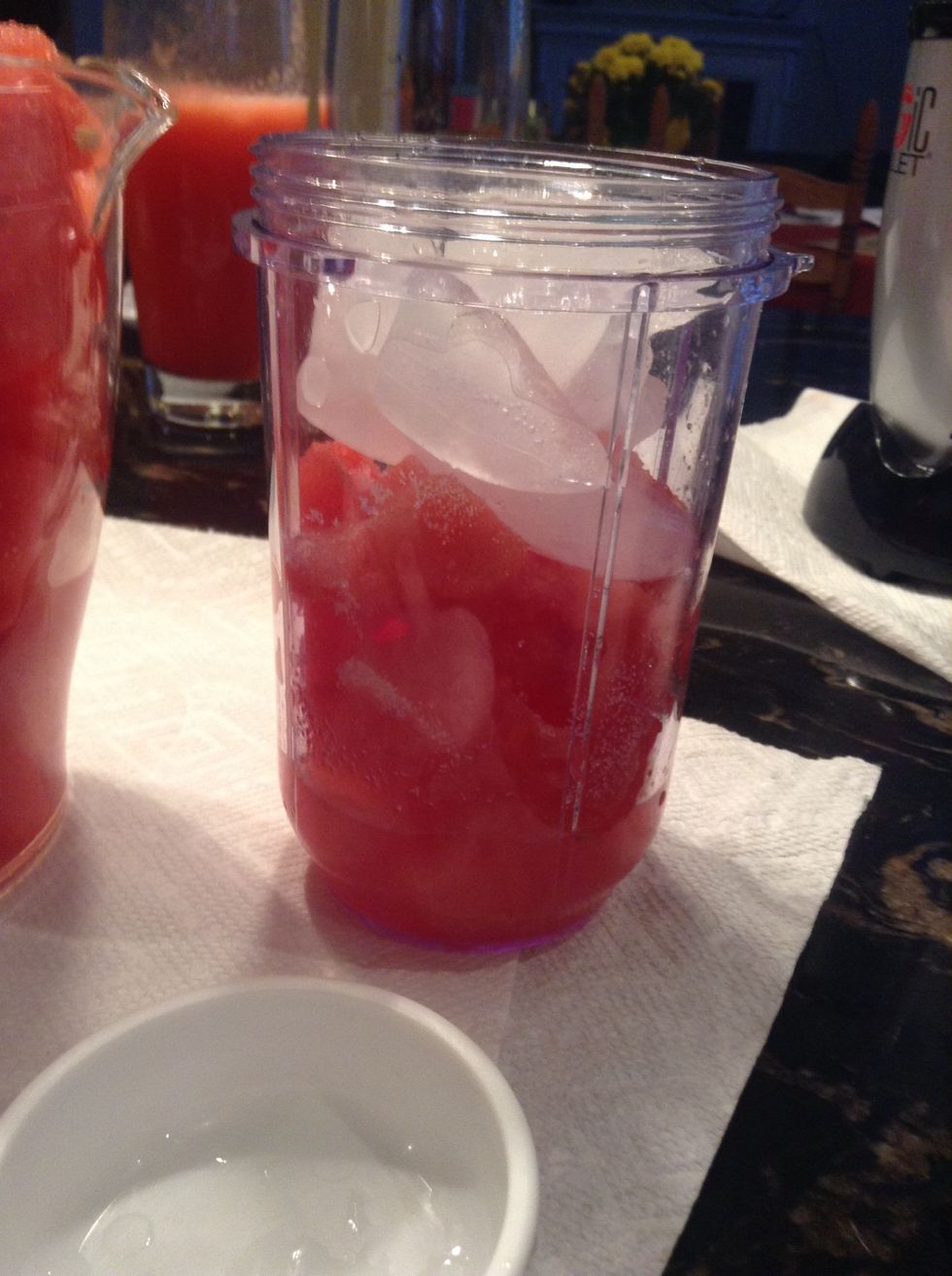 Fill the remaining space in the cup up with ice.