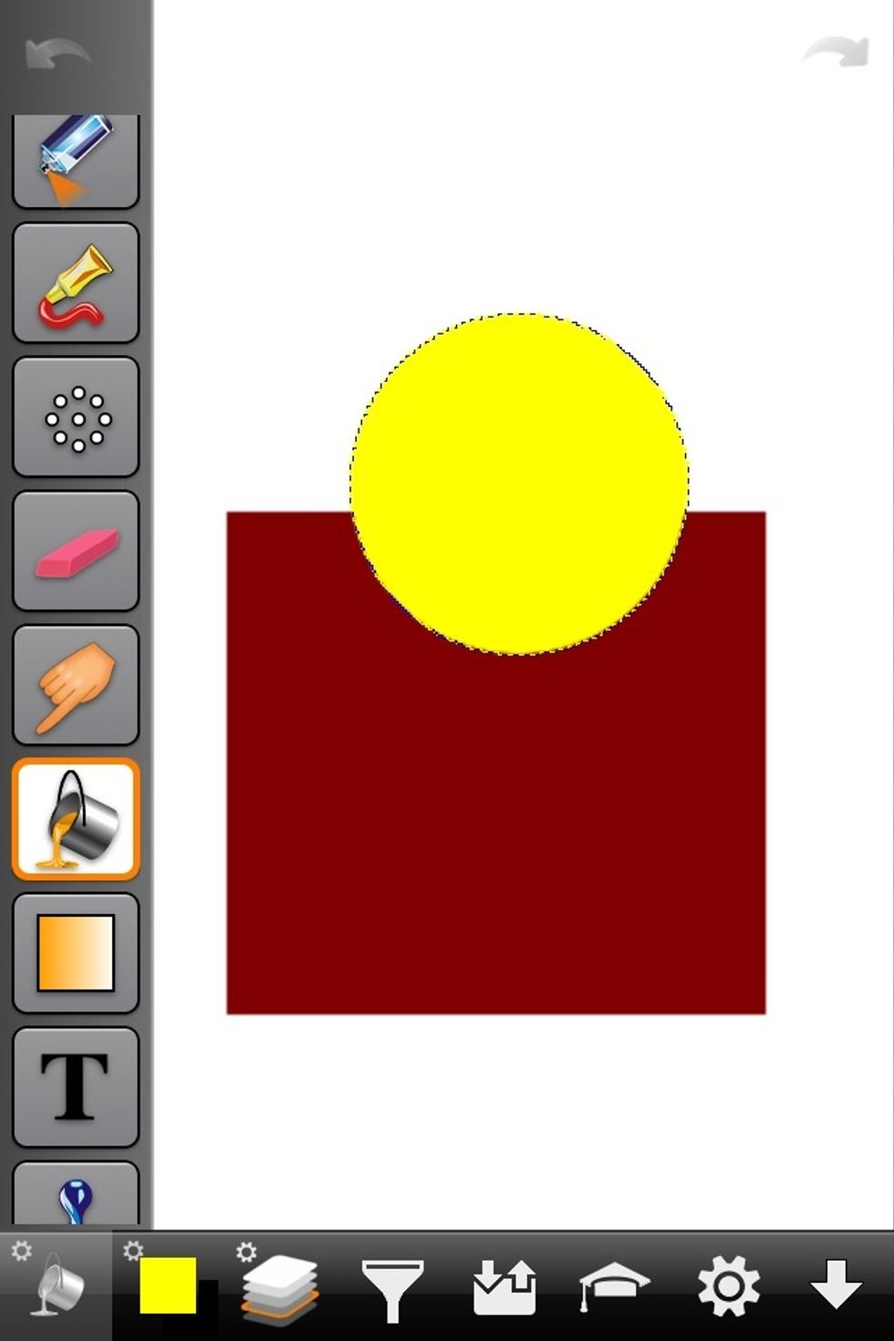 Fill the rest by filling the remaining color in the selected circle.