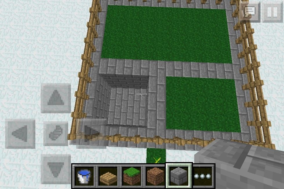 Fill the sides of the hole with stone