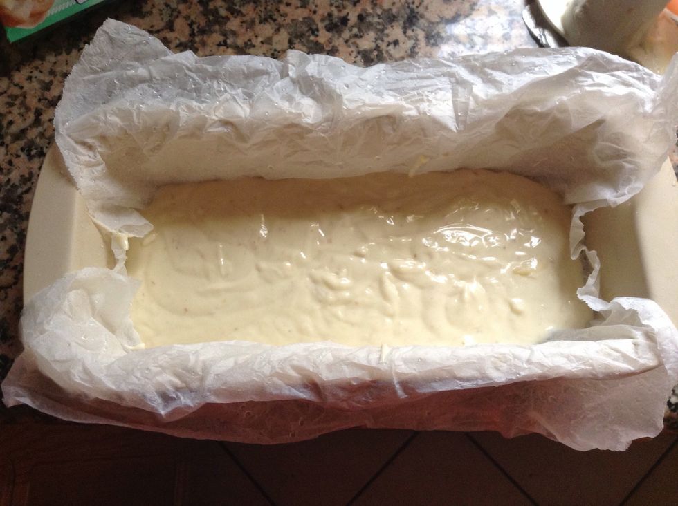 Fill the tin with your batter.