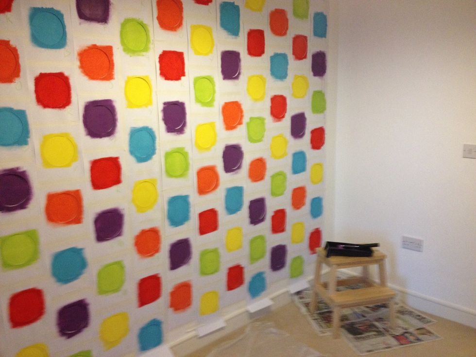 Fill the wall until all the colours have been painted