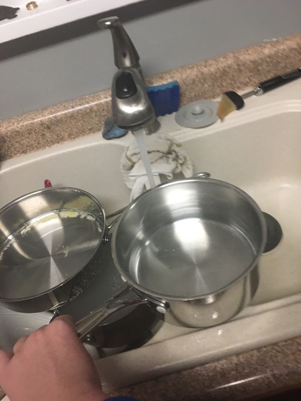 Fill two cups of water into your bowl
