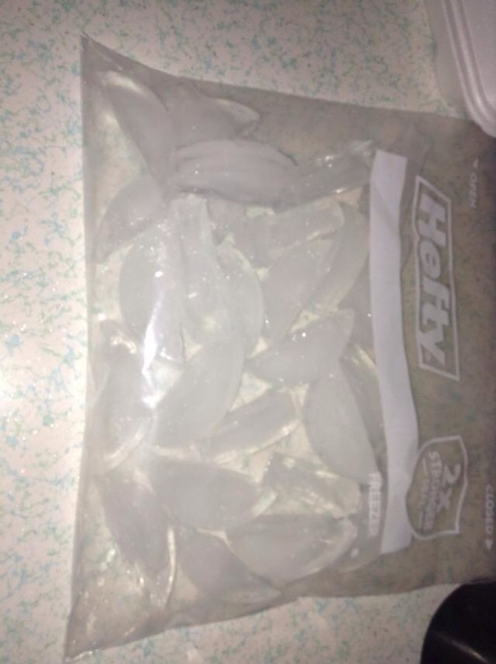 Fill up 1/3 of the big bag .