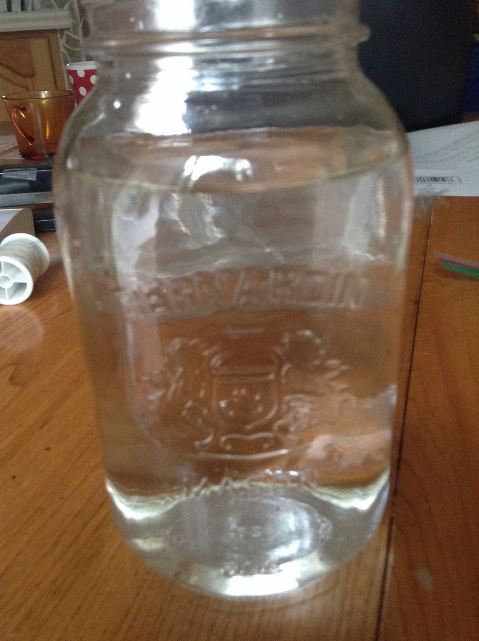 Fill up the mason jar with water