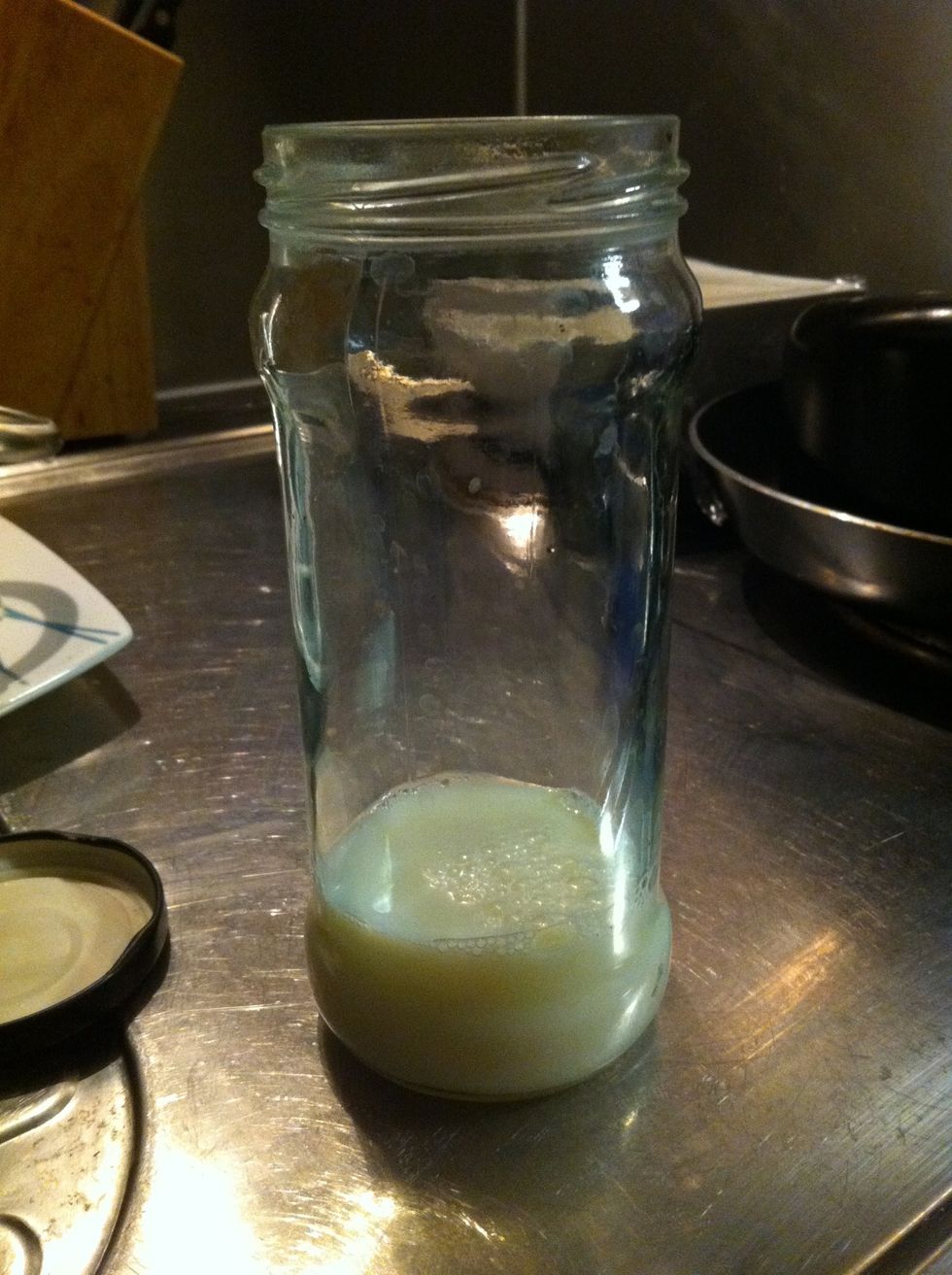 Fill up your jar with some milk.