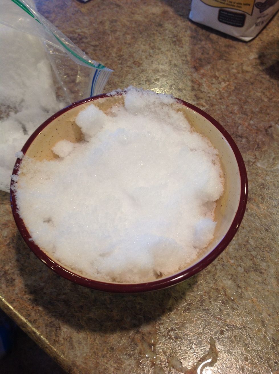 Fill your bowl with as much snow as you would like.