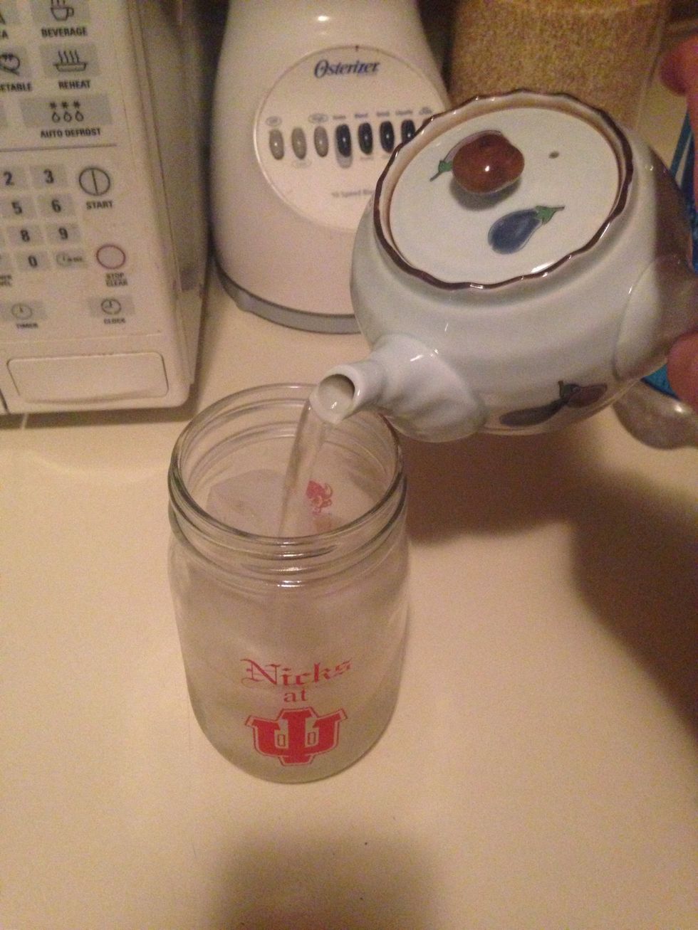 Fill your cup 2/3 full with brewed green tea