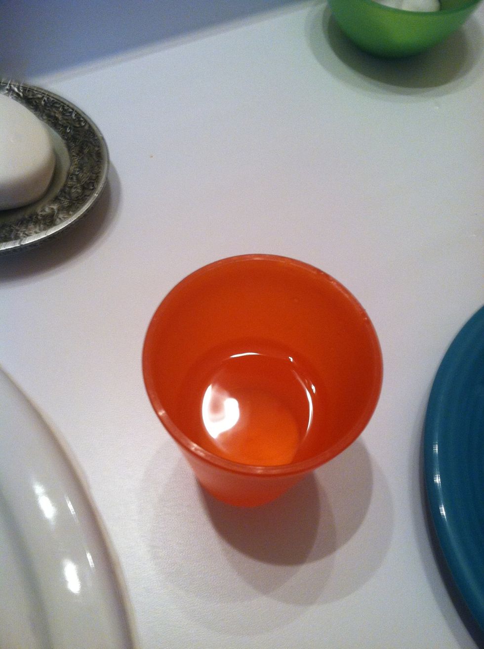 Fill your cup half way with water