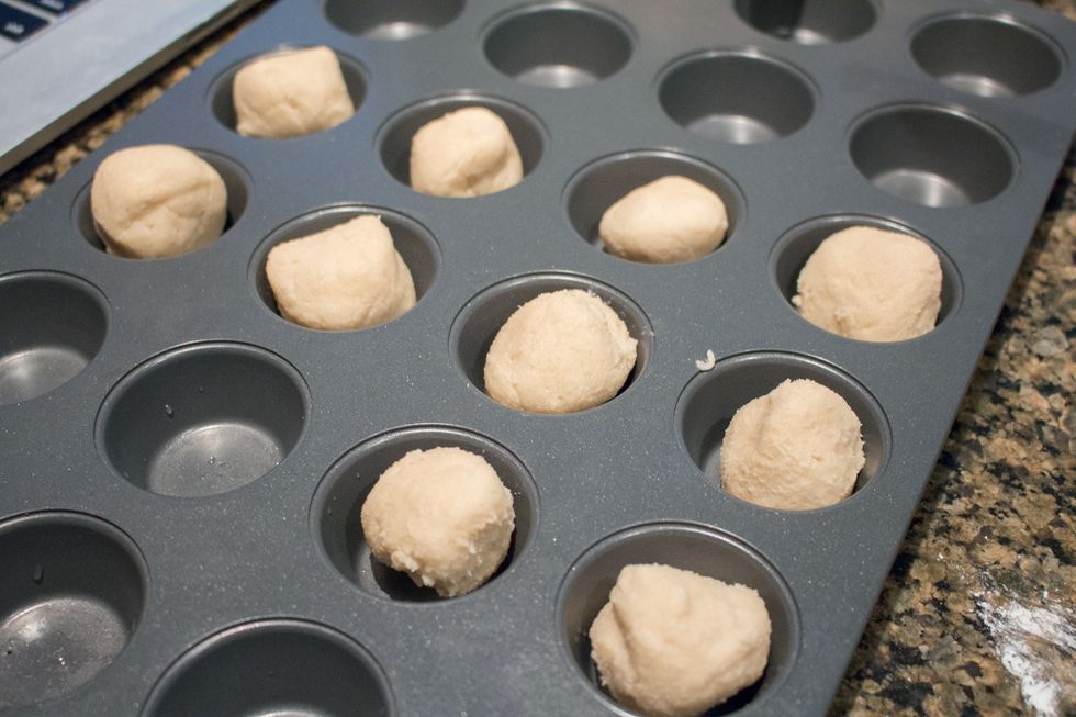 Fill your cupcake tray with these 1/2 inch balls.