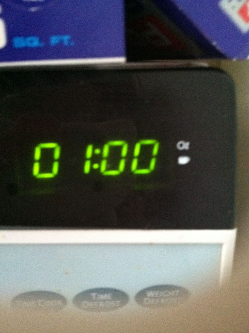 Fill your dish with water and microwave for 1minute